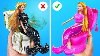 MERMAID BARBIE TRANSFORMATION 🧜‍♀️ Cute Miniature Crafts and Tiny DIY Ideas by 123 GO!