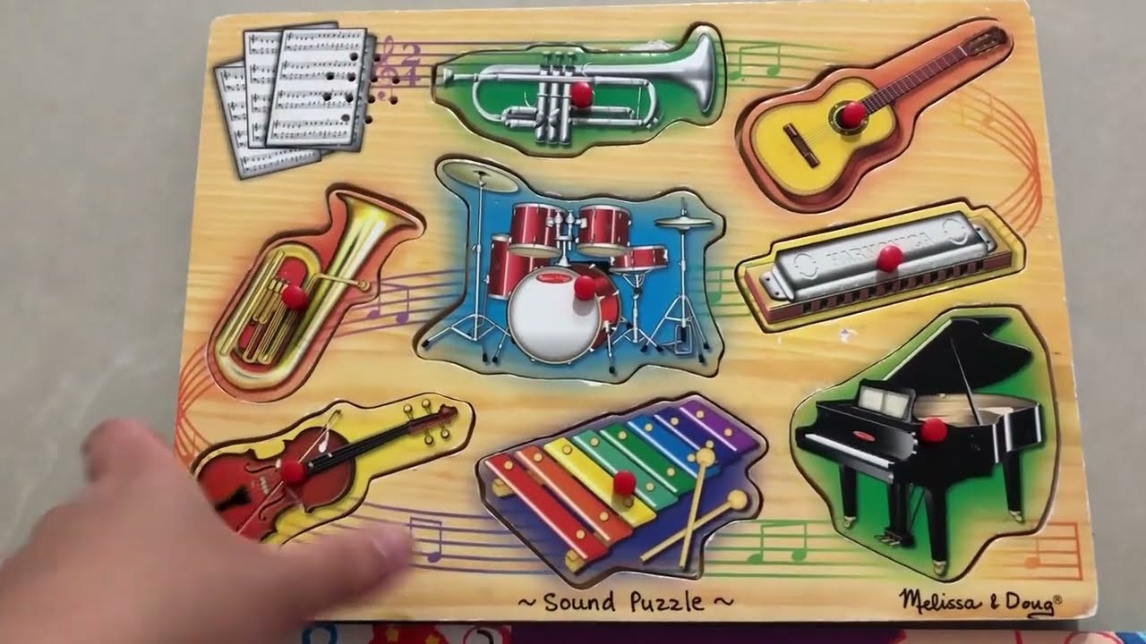 Gallo después del colegio aprendiz Instruments Sound puzzle (Melissa & Doug) - YouTube