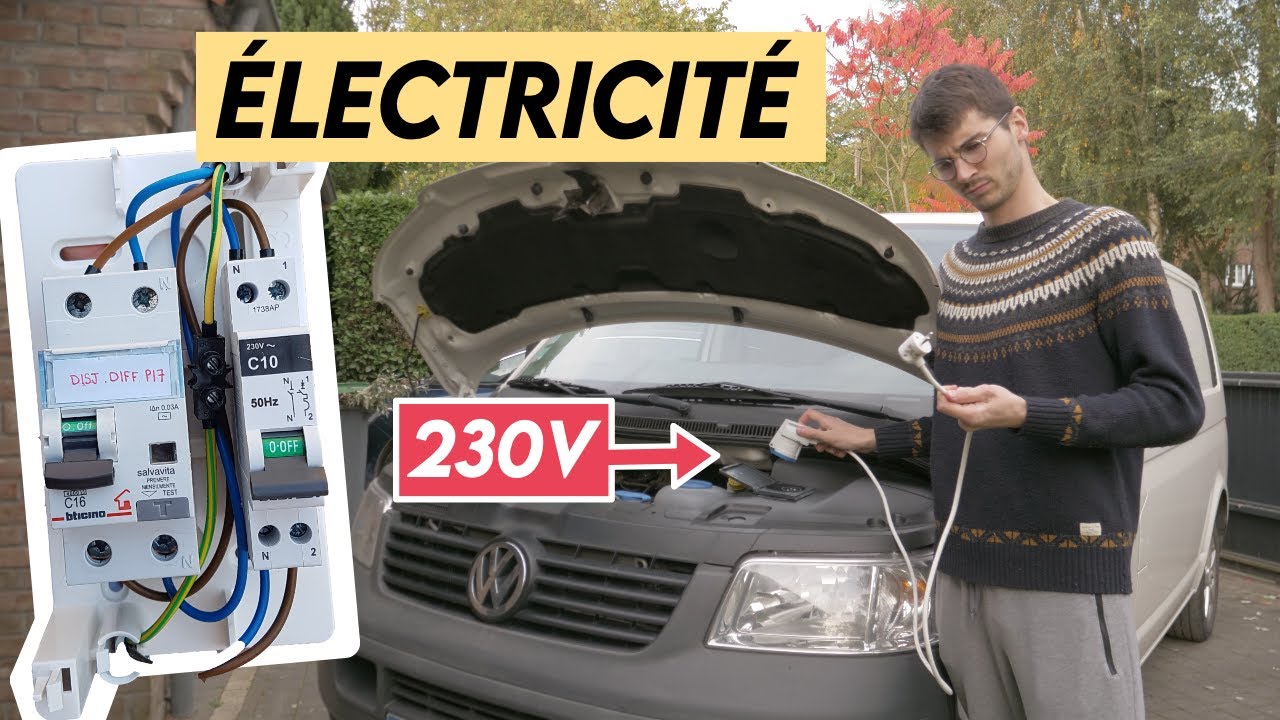 13. PRISE P17 pour 230V en camping ÉLECTRICITÉ en VAN - Fourgon Aménagé VW  T5 T6 💡 