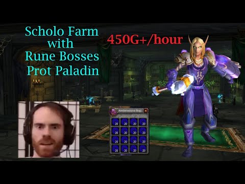 Prot Paladin Scholo Farm with Rune Bosses