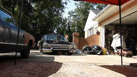 63 IMPALA BIG BLOCK 468 LO-RIDER RAT ROD TUNNEL RAM CHROME OPEN HEADERS