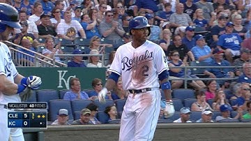 CLE@KC: Escobar scores on Infante