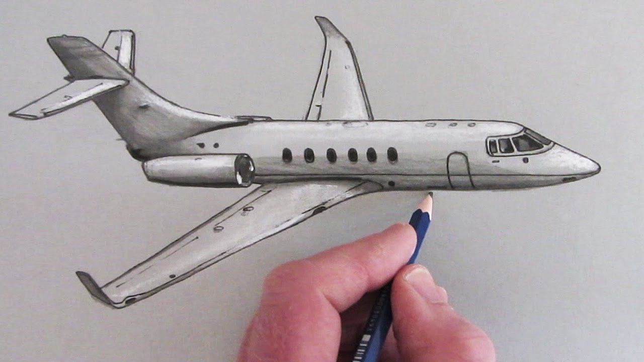 how to draw simple airplane