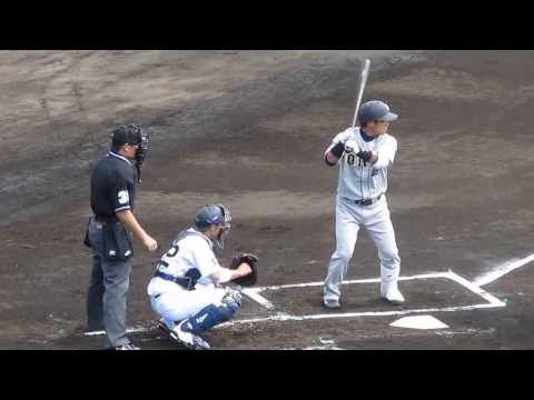 紅白戦、川端選手（#46）のバッティング。オリックス春季キャンプ2014