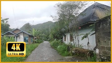walking in the Rain ASMR through Beautifull Villages. Rural Life In Indonesia.