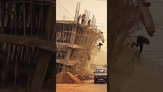 Under construction building collapsed #disaster #collapse #rain #buildingcollapse #shortvideo