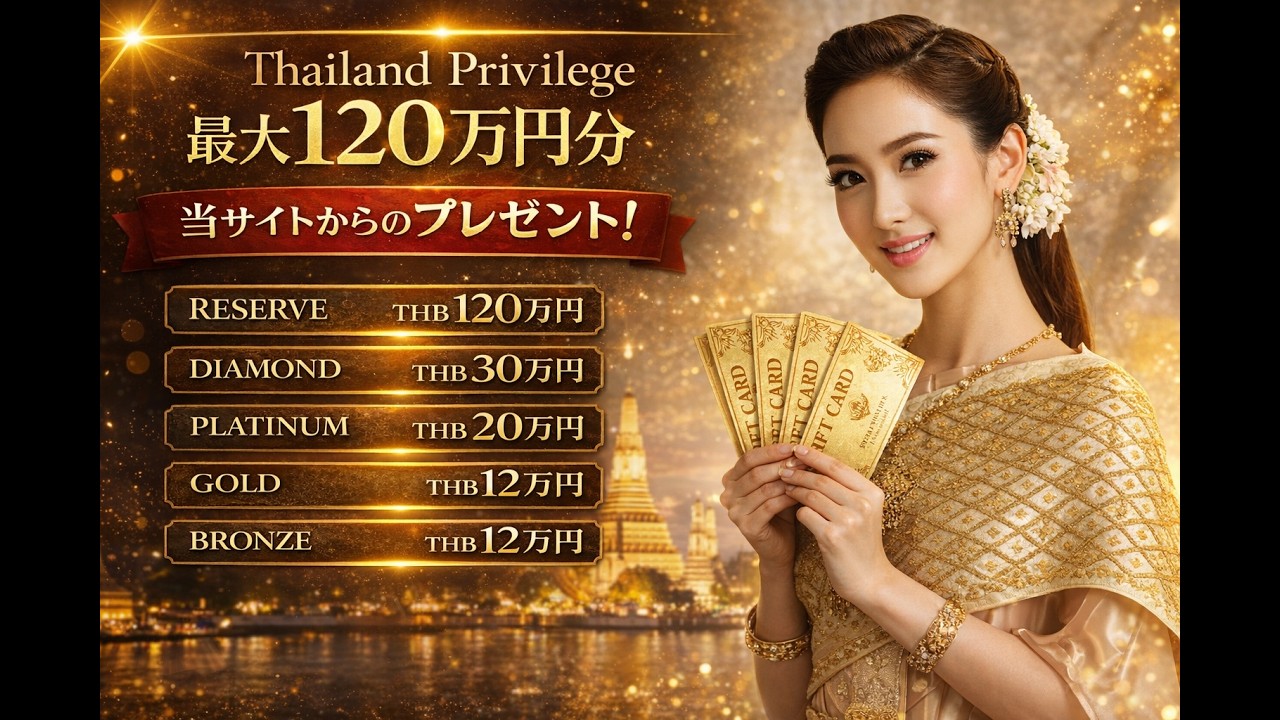 タイランドプリビレッジ ミリオンプラスキャンペーン | タイランド