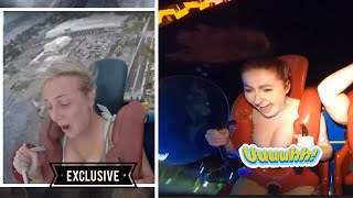 Amazing slingshot Ride moments For you 🔥 part 51 #slingshot #slingshotchallenge #amusementpark