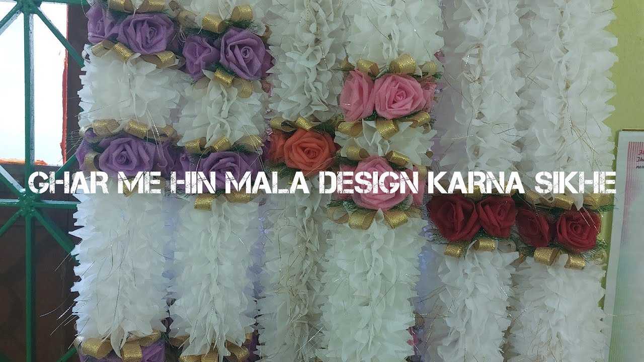 how to design organdy and non woven cloth garland at home for holy communion and wedding