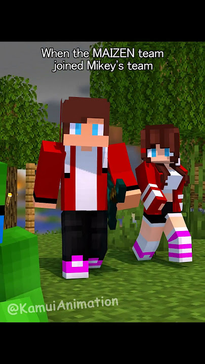 When the MAIZEN team joined Mikey's team = 💀 - MAIZEN Minecraft Animation #shorts
