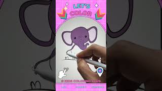 'Tiny Trunk Magic: Baby Elephant Coloring! 🐘 #KidsColoringClub'
