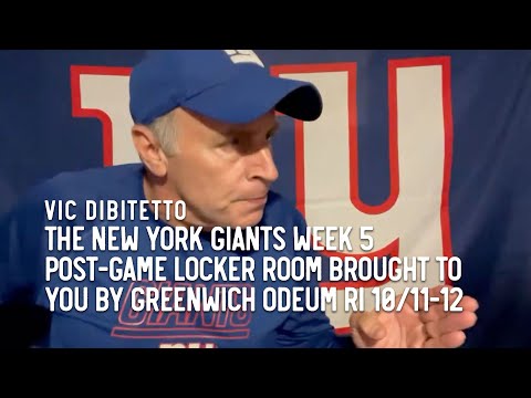 The New York Giants Week 5 Post-Game Locker Room brought to you by Greenwich Odeum RI 10/11-12