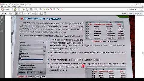 COMPUTER - CLASS - 7 , EXCEL AS DATABASE CHAP- 2( 17 TH PART) BY SANJAY SHARMA, USING SUBTOTAL