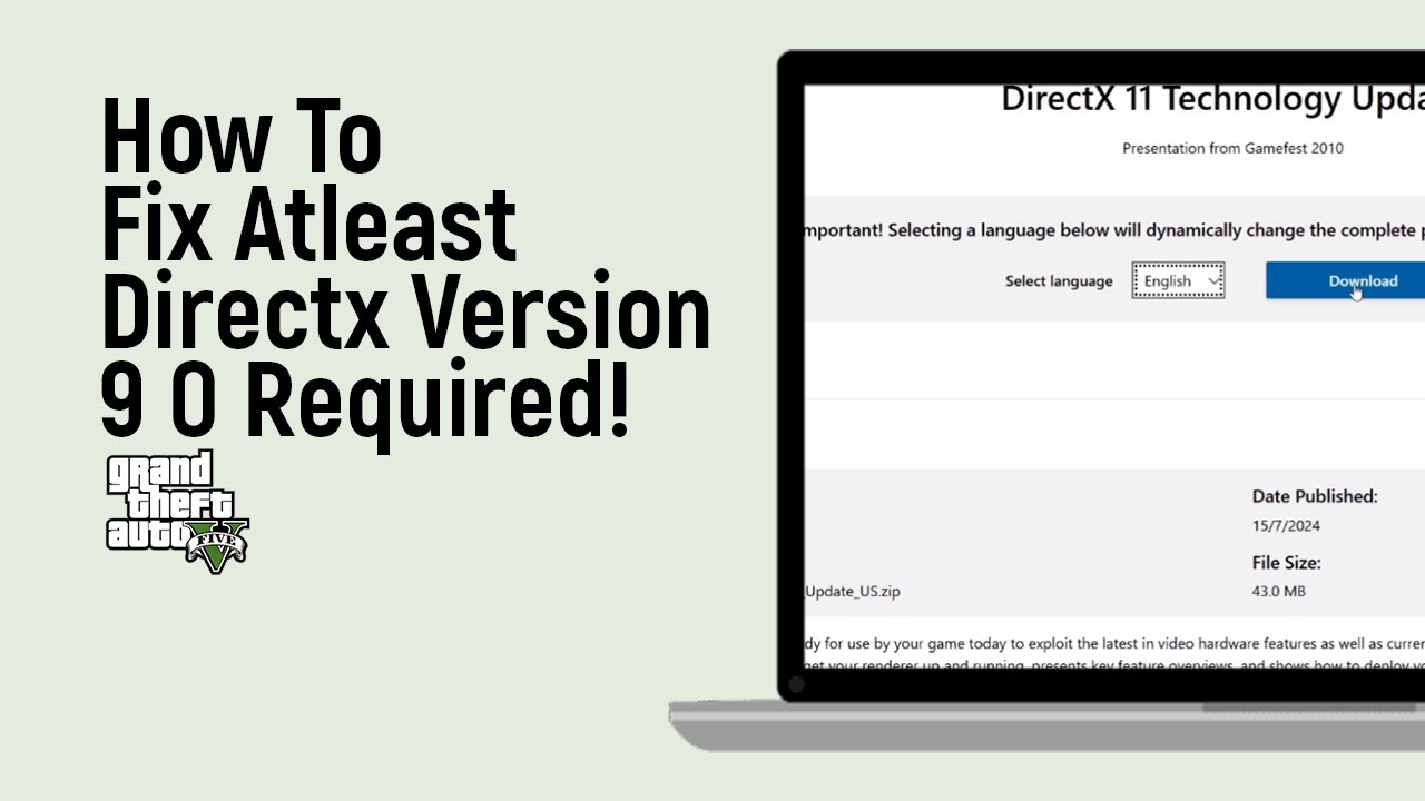 Как исправить ошибку «Требуется DirectX версии 9.0 как минимум в GTA SA2026» [легко]