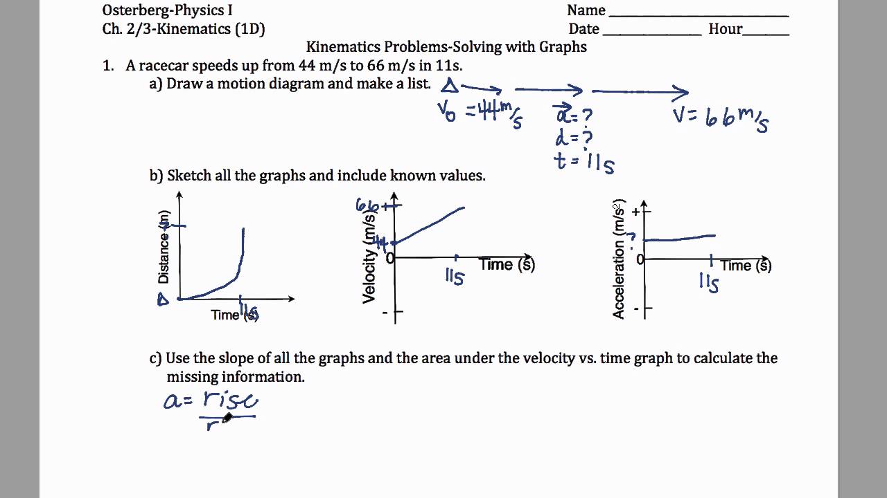 Ch. 2/3 Kinematics Problems 1&2 Physics Video - YouTube