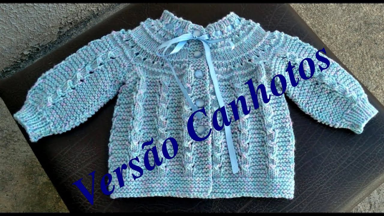 Casaco em Tricô RN com Pala Delicada  Versão Canhotos