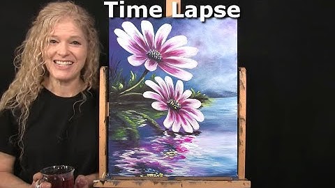 Hoe je riviermargrieten tekent en schildert met acrylverf - Time-lapse - Beginnershandleiding voo...