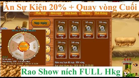 Làng Lá Phiêu Lưu Ký | Nạp Vàng ăn sự Kiện 20% và quay Vòng quay Nạp của game - Rao Ních | HTC game