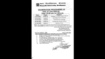 magadh university B.ed 2nd yaear examination program 2023-25