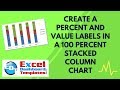 Create a Percent and Value Labels in a 100 percent Stacked column Chart