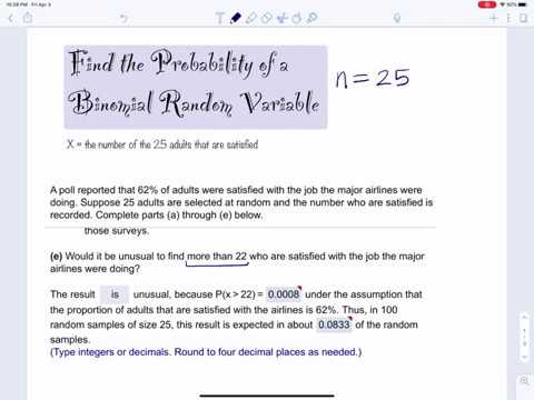 Satisfied with the major airline...Find the probability of a binomial random variable...binomcdf