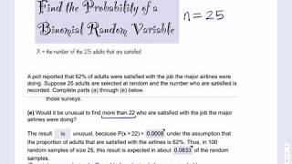 Satisfied with the major airline...Find the probability of a binomial random variable...binomcdf