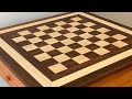 Walnut and maple wood chess board