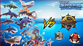 Hungry Shark Evolution | Ultra Mine,Mega Mine VS All Sharks 🦈