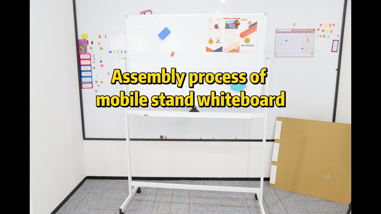 Assembly process of mobile stand whiteboard - YouTube