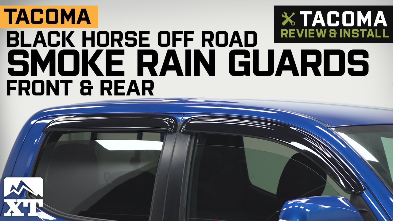 Black Horse Smoke Vent Shade Visors Rain Guards for 14 17 Toyota Highlander SET