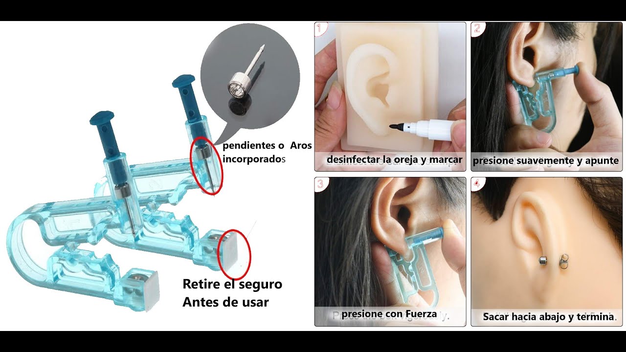 perforar la oreja perforación de la oreja con Catéter(perforador de oreja)  - YouTube