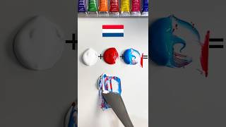 What Color Do Mixed Flags Make? (Part2 ) #Paintmixing #Colormixing #Satisfying #Asmrart