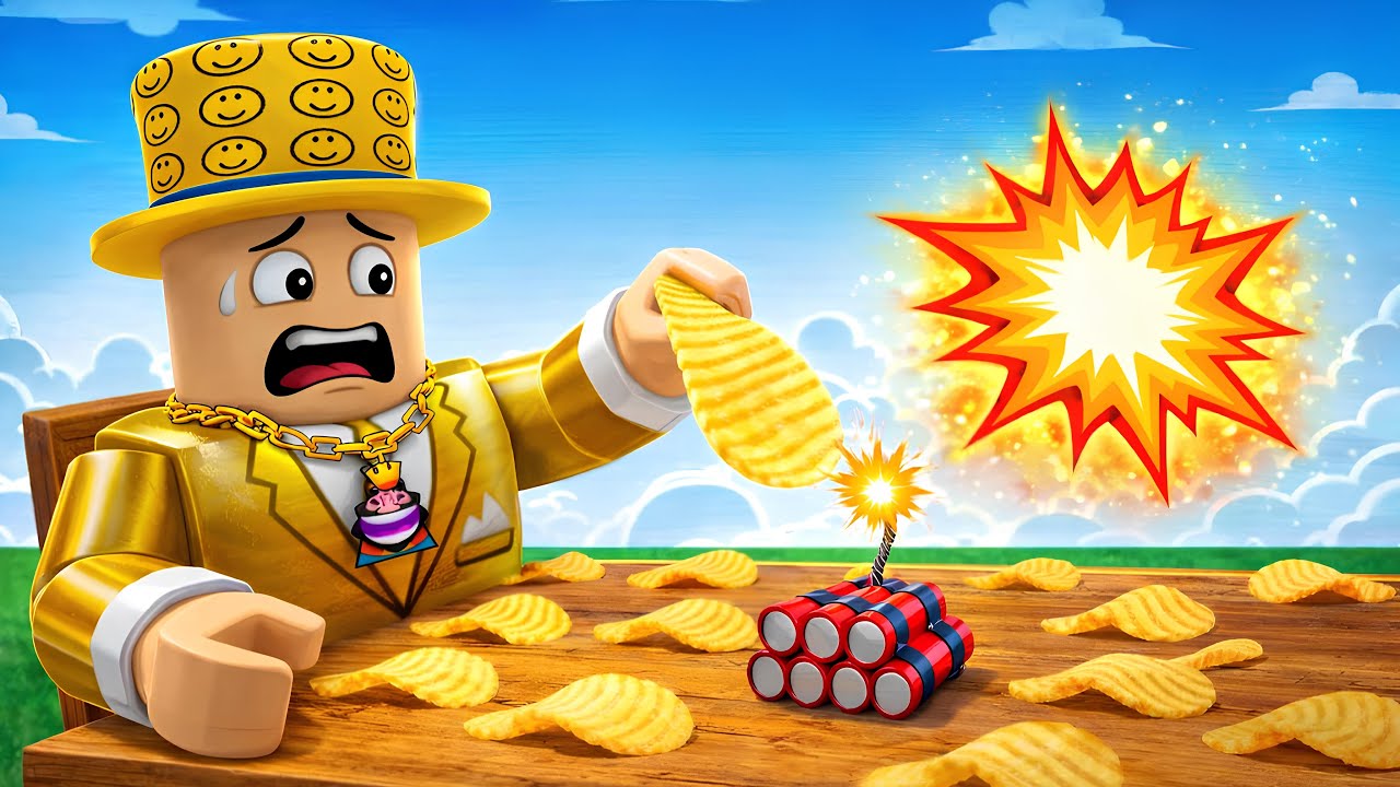 😱СЪЕШЬ ЧИПС С БОМБОЙ и Выживи в Роблокс! Смешная Битва Нубика и Фрусти!