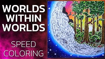 Speed Coloring | How I color in Worlds Within Worlds coloring book with Neocolor II | Kerby Rosanes