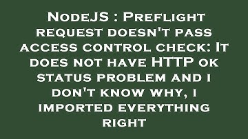 NodeJS : Preflight request doesn