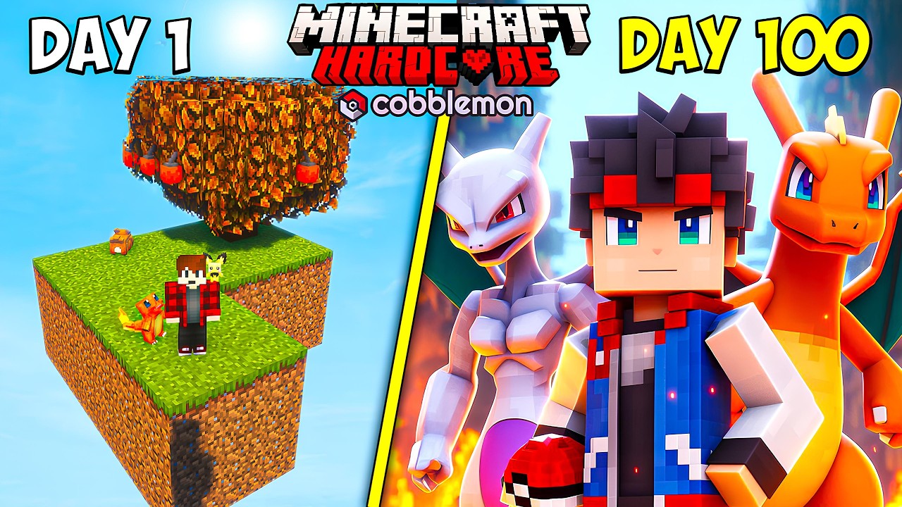 I Survived 100 Days in Cobblemon Skyblock