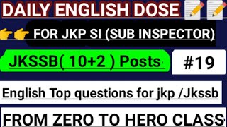 English preposition for jkssb|Preposition for jkp sub inspector|English previous year paper|