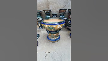 Bộ chậu tròn cúc sen D80 gốm Biên Hòa #gốmNamPhong #0332030398