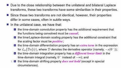 ECE 260 --- Laplace Transform --- Unilateral Laplace Transform