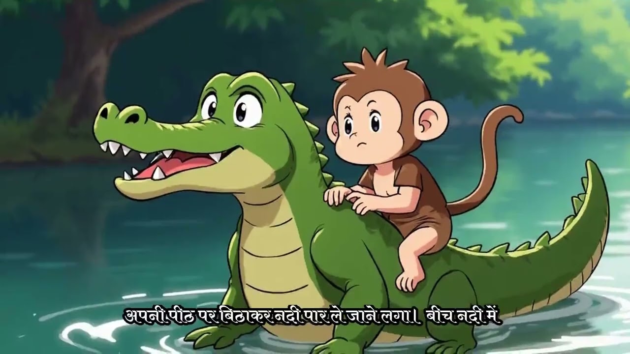 kya chalaak bandar magarmach se bach paega