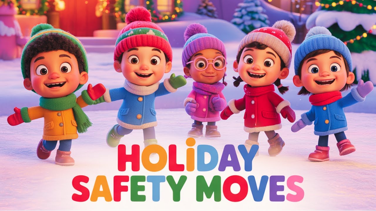 Holiday Safety Moves 🎄 Stop Look Listen Dance | Winter Safety Song for Kids