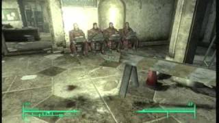 1 Bottlecap Mine + 4 Brotherhood Scribes = lolz (Fallout 3)