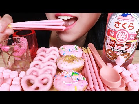 ASMR EATING SOUNDS Edible Jello Cups Pocky Donut Edible Spoons Marshmallow Inspired by Jane ASMR 咀嚼音