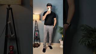 Black Polo T-Shirt With Grey Formal