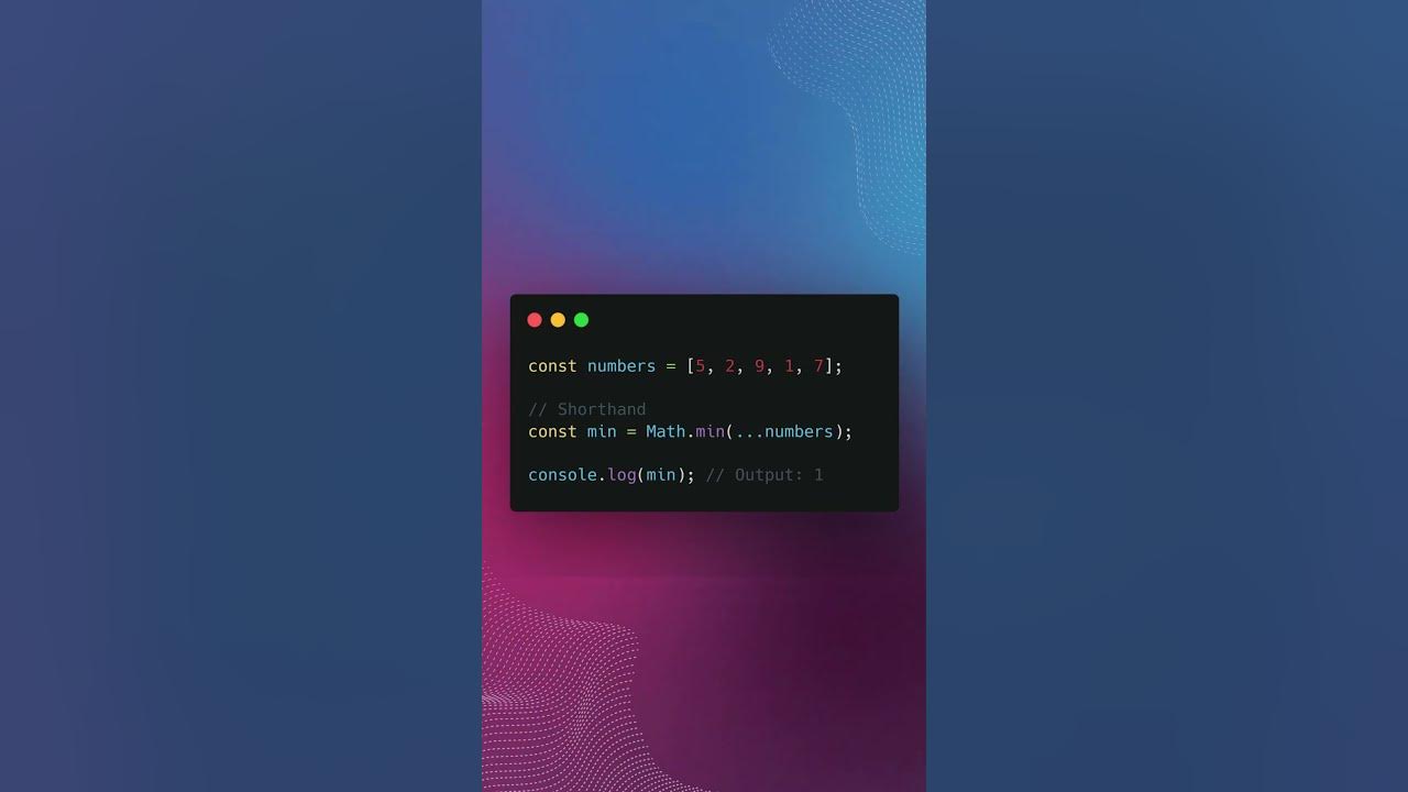 JavaScript Shortcuts Find Min Max Number In Array YouTube javascript-shortcuts-find-min-max-number-in-array-youtube