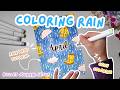Coloring Raindrops ☔️ April Bullet Journal Setup