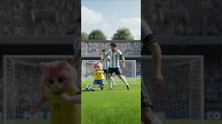 Pink cat brazilian soccer player against Argentina #cats #animatedcat #soccer #seleçãobrasileira