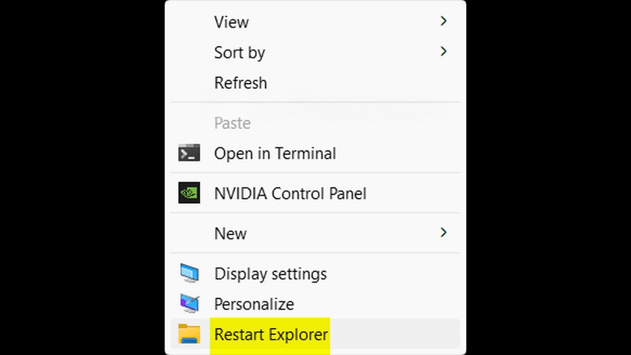 Add Restart Explorer