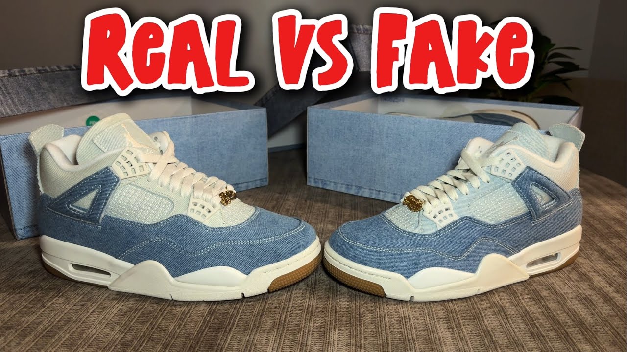 Real vs Fake - Jordan 4 Denim Worn Blue 