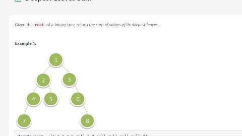 Deepest Leaves Sum LeetCode  Java Solution